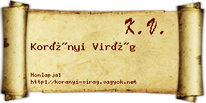 Korányi Virág névjegykártya