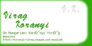 virag koranyi business card